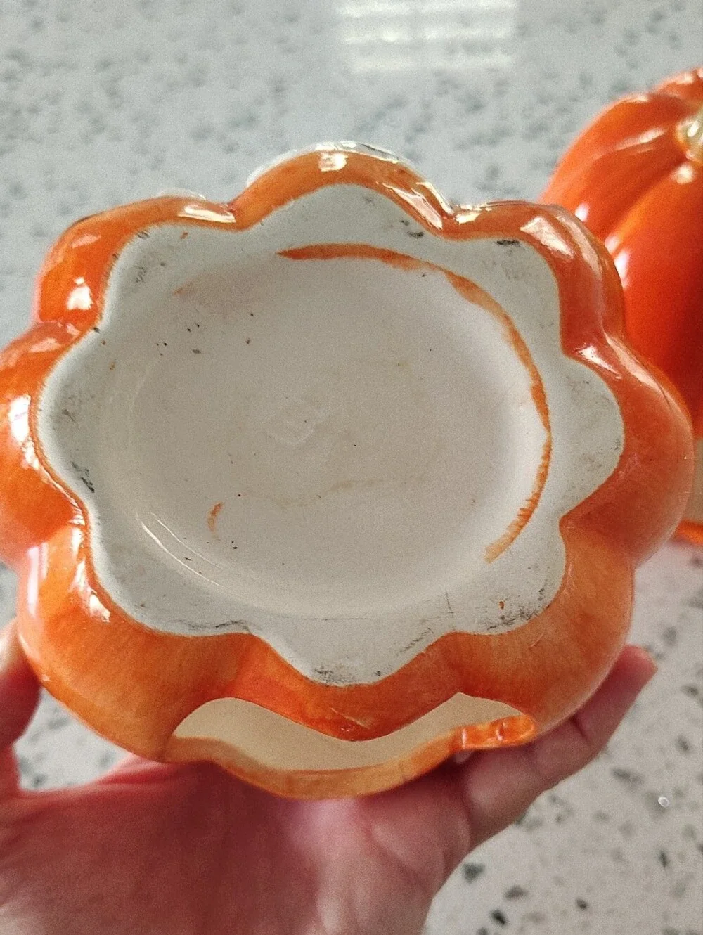 Vintage Orange Ceramic Jack-O'-Lantern Tealight Set - Halloween Home Accent